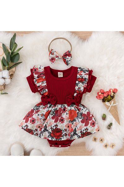 nannie Rosalia Cherry Girl Bodysuit Dress - 9-12 months