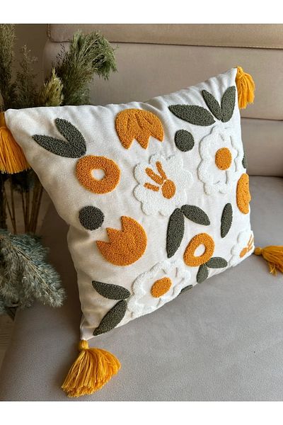 Reset Bmyhome Punch Embroidered Throw Pillow Cover