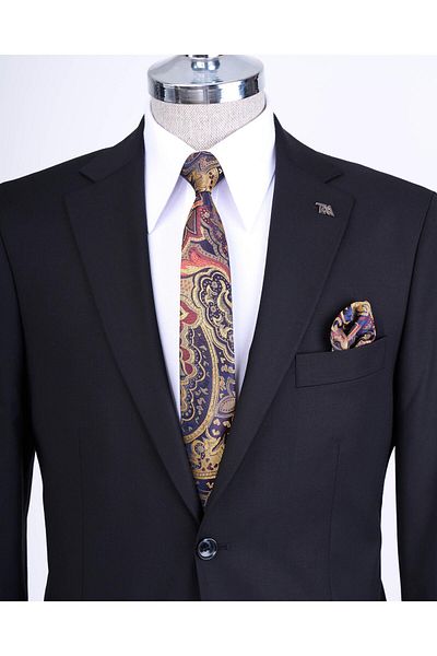 TerziAdemAltun Regular Fit Jacket Pantalon Suit Black T13590