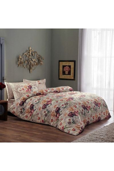 Taç Floral design satin cotton bed linen, TaçDelux Digital, Sharon