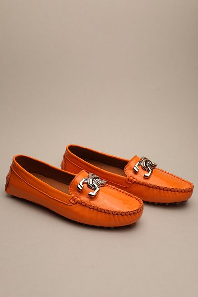 Gondol Mocasnic clasic de damă portocaliu din piele naturală 38 Ttx.787