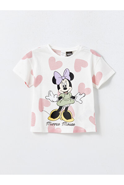 LC Waikiki Tricou de fete cu guler rotund și imprimeu Minnie Mouse