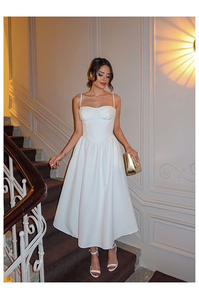 ESRAHELVACI White Strapless Bustier Skirt Set