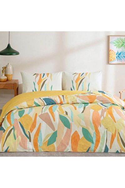 Taç Bed Linen with Elastic, TaçRanforce, Joey geometric multicolor