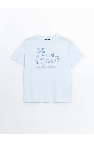 LC Waikiki Tricou de damă cu imprimeu cu gât crew