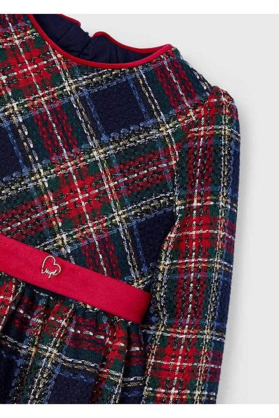 MAYORAL Long Sleeve Plaid Girl's Dress - Mnvs4911