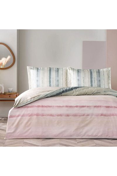 Taç Double bed linen 100% cotton satin with stripes, TaçMako-Satin, Neil