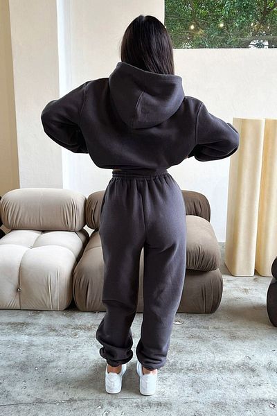 DUBU BUTİK Σετ φόρμας Ellore Australia Φούτερ Jogger - Smoked Printed Oversize Raster Hooded