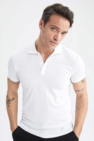 DeFacto Slim Fit Plain Polo tričko M6609az23sp Fashion Blend