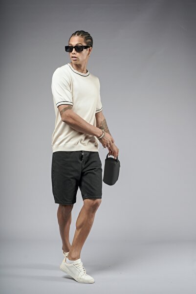 Butik TREND BİZ Bisiklet Yaka Regular Kalıp Kısa Kollu Triko T-Shirt