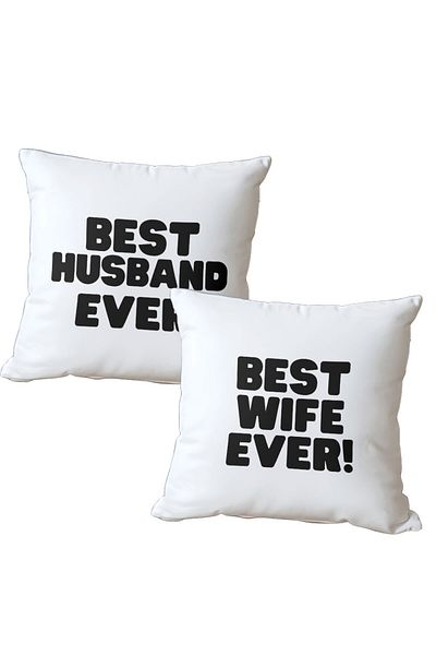 qoeuyl boutique Romantic 2 Bucuri Ikbdarli Soție Iubita Fibră Satin Pernă Decorativă