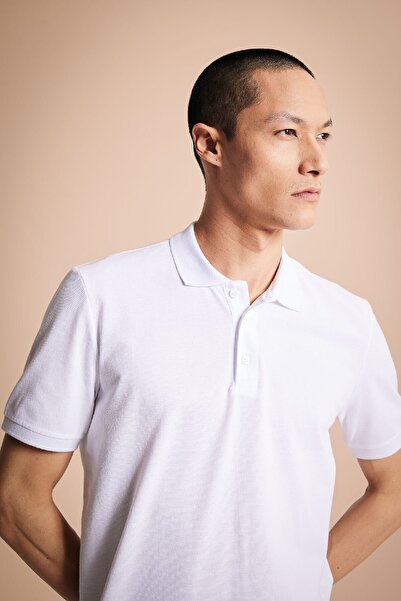 DeFacto Κοντό μανίκι με κανονική εφαρμογή 100% βαμβακερό απλό μπλουζάκι πόλο M7676az23sp