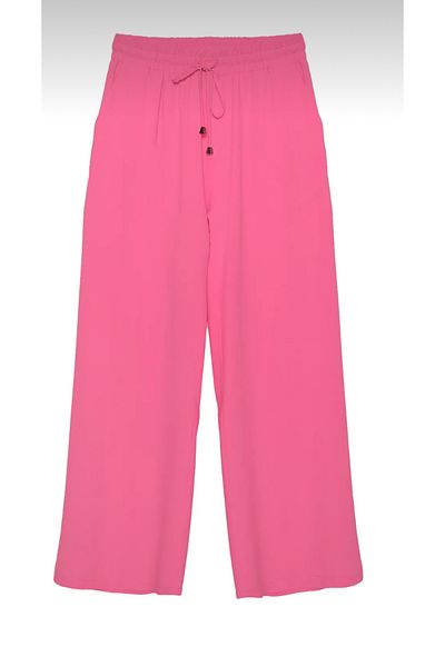 Quzu Brc Belt Elastic Loose Leg Pants