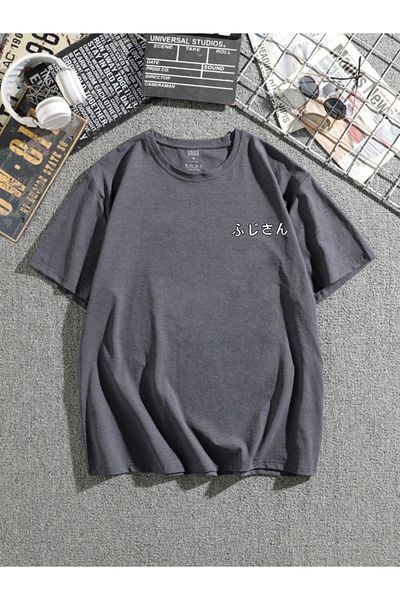 VBSVİBES Tricou unisex afumat supradimensionat cu imprimeu Fuji Sanjō