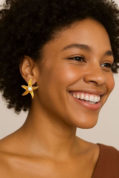 Bermecy Silken Trace |   Starfish Earrings