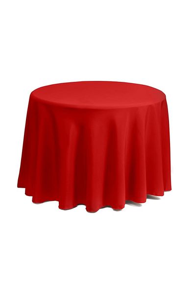 Kotonia Home Tablecloth - Round With Diameter 240 Cm, Damask Satin Delux, 100% Cotton, Red