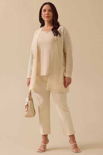 Gala-Xi Galaxi Women Plus Size Accessories Underwear Blouse Top Suit 4004 Cream