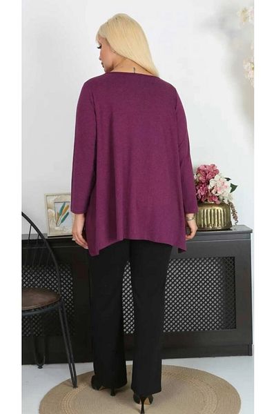 MODA Slit Casual Wool Viscose Large Size Tunic