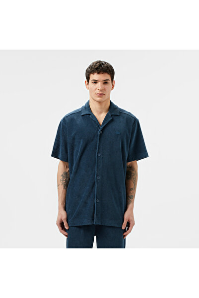 Lacoste Erkek Relaxed Fit Kısa Kollu Koyu Mavi Gömlek