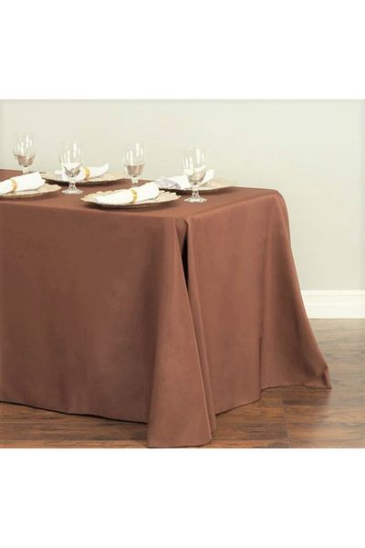 Kotonia Home Față de masă - 150x240 cm, satin damasc Deluxe, 100% bumbac, ciocolatiu