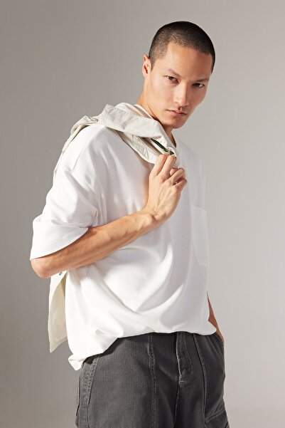 DeFacto Crew Neck Oversize T-Shirt - 100% Cotton, Short Sleeve, Heavy Fabric T3661Az23Sp