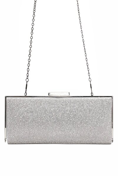 VAROL ÇANTA Geanta de rochie de seara pentru femei cu fundal argintiu