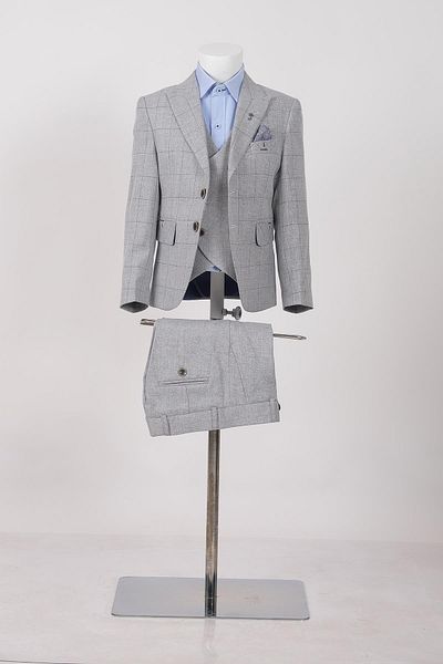 Doctor junior Boy's Checkered Suit - Shirtless /mnvs2286
