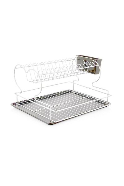 decorev Modern 2-Tier Stainless Dish Basket - Plate Holder