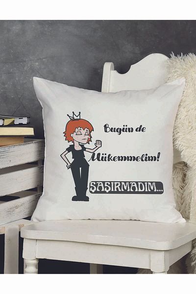 qoeuyl boutique I'M Perfect Today I'M Not Surprised Printed Funny Gift Fiber Satin Decorative Pillow