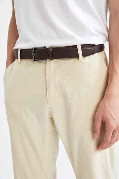 DeFacto Erkek Dikdörtgen Toka Deri Görünümlü Kemer U5590azns