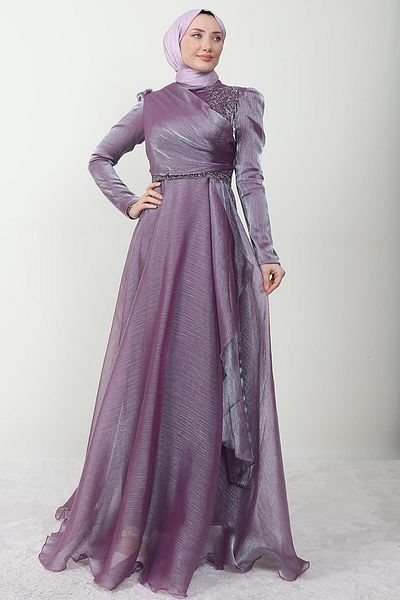 KAWEL Lilac Hijab Evening Dress - Eliza