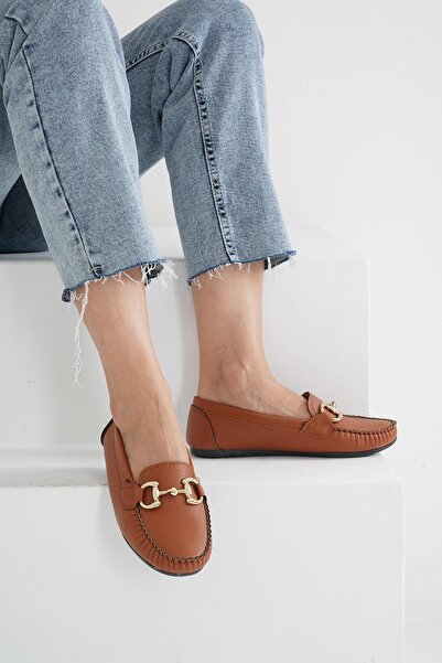 Beyond Women's Tan Gc Buckle Daily Casual Ballerina Shoes Bynddem05