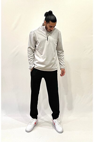 Superlife Ανδρικό φούτερ με άνετη εφαρμογή Softech Fleece με μισό φερμουάρ spr24pw20