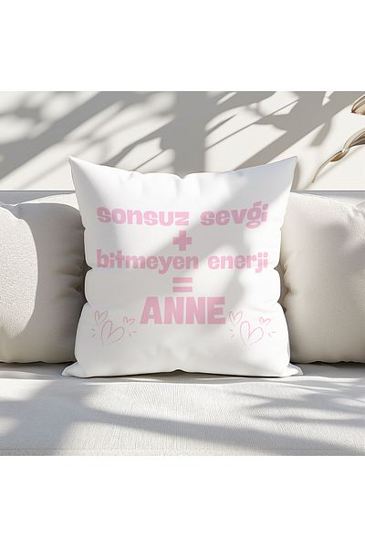 qoeuyl boutique Endless Love + Endless Energy=Mother Printed Mother's Day Gift Fiber Satin Decorative Pillow