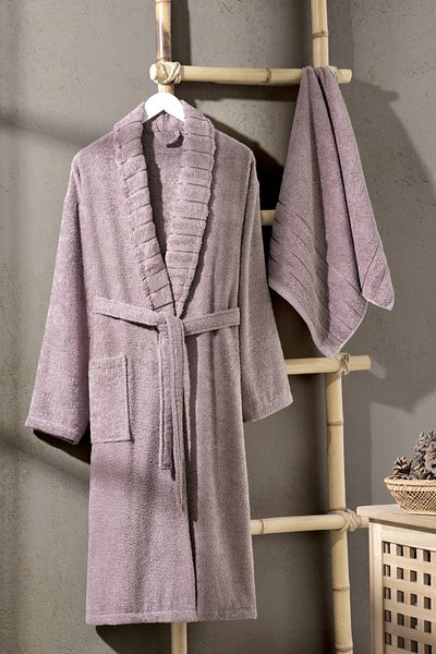 Casnack طقم مناشف رأس وروب حمام مكون من قطعتين من دورا