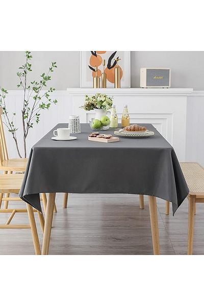 Kotonia Home Tablecloth - 150x240 Cm, Damask Satin Delux, 100% Cotton, Taupe Gray