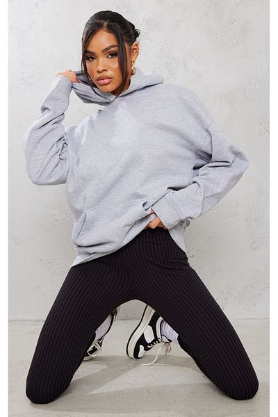 DUBU BUTİK Φούτερ Angel Energy - Γκρι στάμπα Oversize Hooded