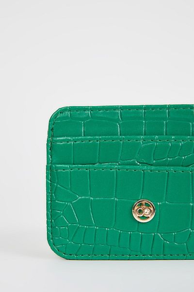 DeFacto Women's Faux Leather Croco Card Holder W2526azns