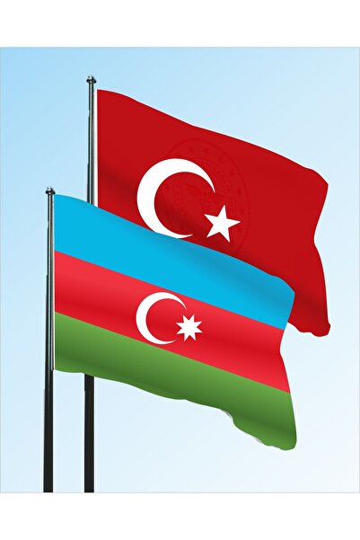 bayrakal Azerbaycan Ve Türk Bayrağı 100x150cm. Ikili Takım