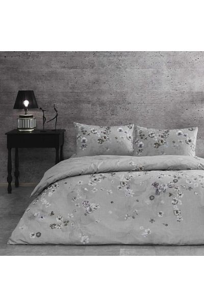 Taç Double bed linen 100% cotton ranforce, floral design, Taç, Claire Grey