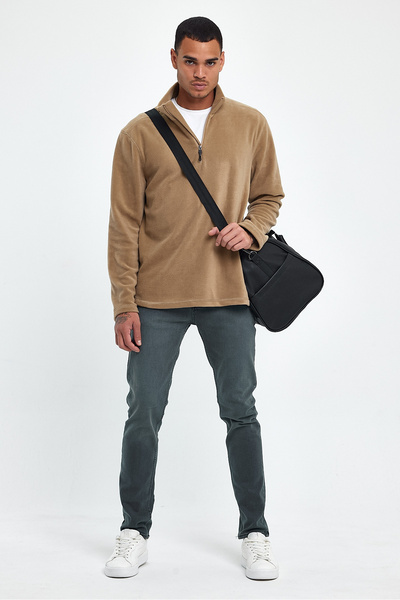 Superlife Men's Comfortable Softech Fleece Half Zipper Sweatshirt spr24pw20