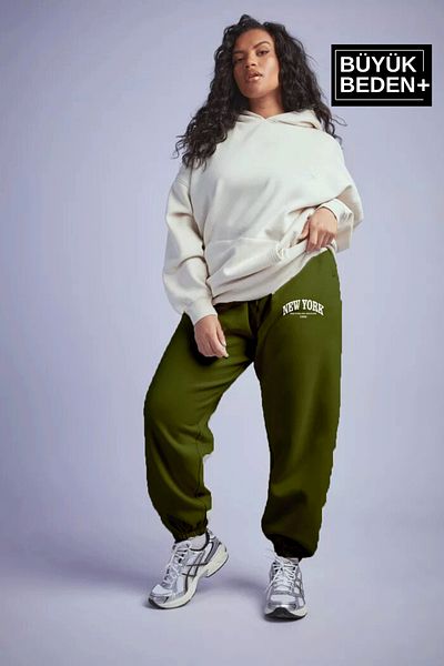 Superlife Superlife Γυναικεία Πόδια Plus Size, Λεπτό Φούτερ με στάμπα Νέας Υόρκης