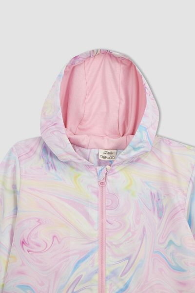 DeFacto Baby Girl Water Repellent Patterned Hooded Coat Z1349a223sp