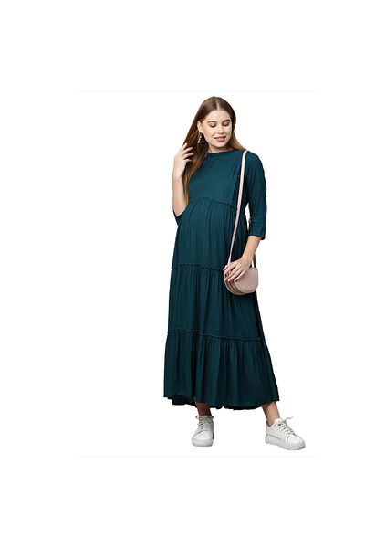 Tummy Women's Rayon Maternity & Nursing Dress