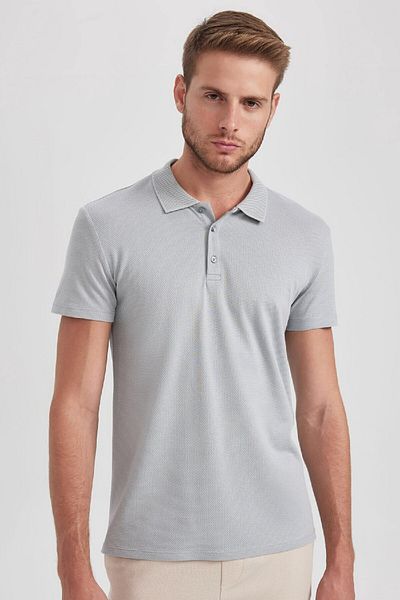 DeFacto Slim Fit Slim Fit tričko s krátkým rukávem Bavlna Basic Plain Polo Tričko M6609Az23Sp