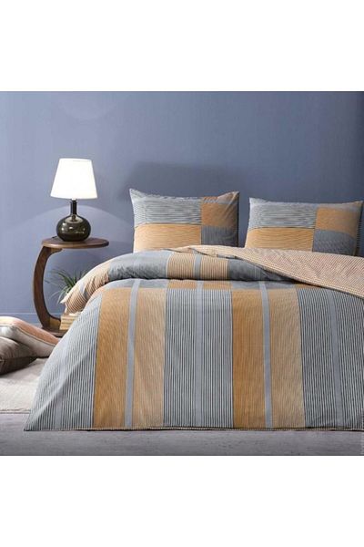 Taç Double bed linen 100% cotton ranforce with geometric design, Taç, Miles