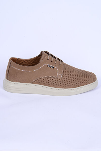 Pierre Cardin 6719 Nubuck με μοτίβο μπροστινής άνετη σόλα με κορδόνια μπεζ casual ανδρικά παπούτσια