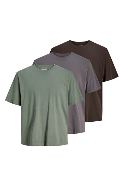 Jack & Jones Erkek Bisiklet Yaka 3'lü Tisört Paketi - Hugo