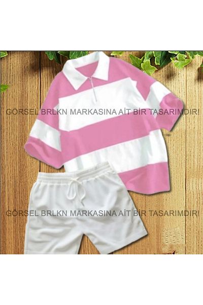 BRLKN Unisex Summer Polo Neck T-Shirt - Shorts Set