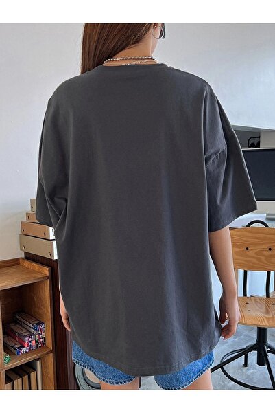DUBU BUTİK Smoked Oversize Marvelous T-shirt - Oversize Printed